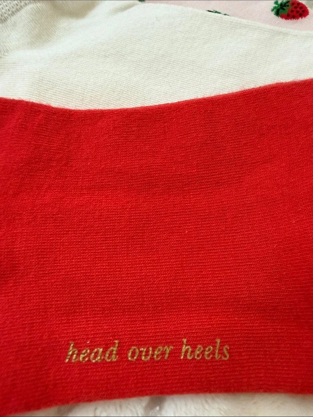 Kate Spade New York 3 Pairs Pink Strawberry, White & Red No-Show Sock Set